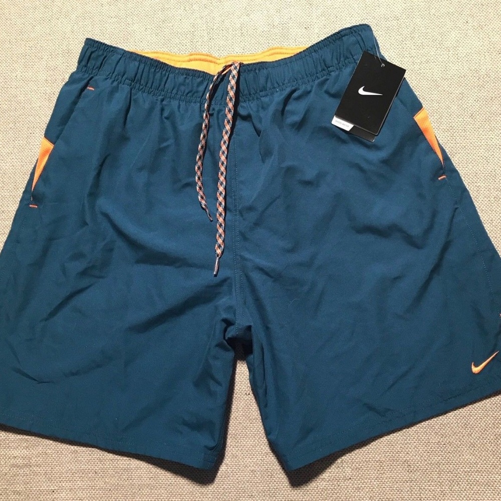 Mens Blue Swim Shorts Mesh Lining Sz M - Picture 1 of 6